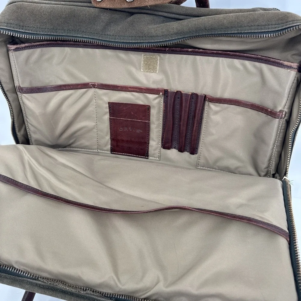 Vintage Orvis Battenkill Canvas Briefcase Messenger Bag With Strap Grunge